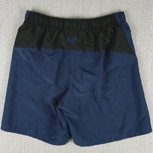 Nike Swim Trunks Men Large Navy Blue Black Colorblock Mesh Lined Athletic Shorts